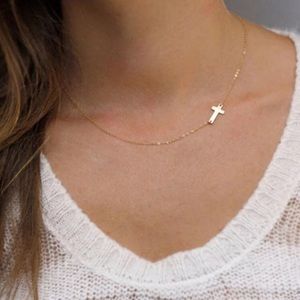Dainty Golden Cross Chain Necklace